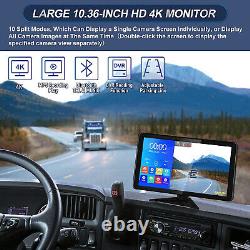 10.36 Quad Monitor DVR Dash Cam Rear View Backup Cameras Truck Semi Trailer RV