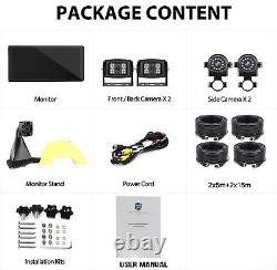 10.36 Quad Monitor DVR Dash Cam Rear View Backup Cameras Truck Semi Trailer RV