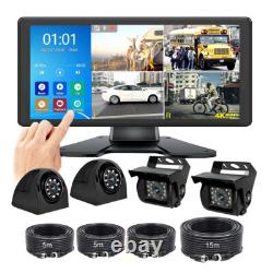10.36 Quad Split Touchscreen IPS Monitor DVR Reversing Backup Rear View Camera
