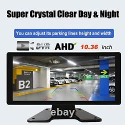 10.36 Touch Screen DVR Monitor Bluetooth Rear Side Front View Backup Camera Kit