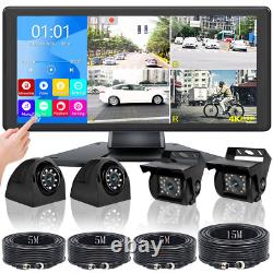 10.36 Touch Screen Monitor DVR 360 1080P Backup Front Rear Side View Cameras Rv