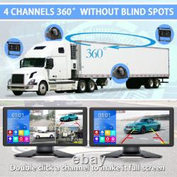 10.36 Touch Screen Monitor DVR 360 1080P Backup Front Rear Side View Cameras Rv
