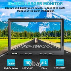 10'' Quad Split Monitor DVR 4PIN AHD Side Rear View Backup Camera Truck Caravan
