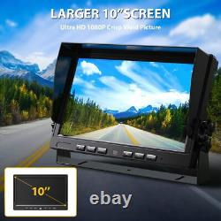 10'' Quad Split Monitor DVR 4PIN AHD Side Rear View Backup Camera Truck Caravan