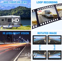 10'' Quad Split Monitor DVR 4PIN AHD Side Rear View Backup Camera Truck Caravan