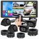 10 Touch Screen Quad Monitor 360° Parking DVR Side Backup Cameras For Truck RV