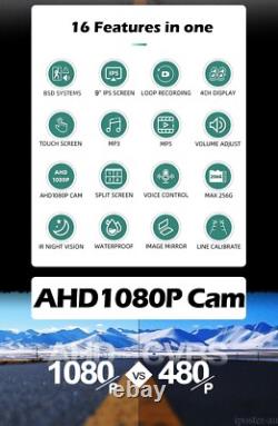 10 Touch Screen Quad Monitor 360° Parking DVR Side Backup Cameras For Truck RV