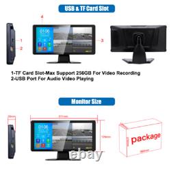 10 Touch Screen Quad Monitor 360° Parking DVR Side Backup Cameras For Truck RV