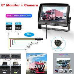 12V-24V Car Digital Display 8 Video Monitor with Rear View Backup Camera AHD Kit