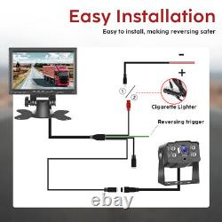 12V-24V Digital Display 7Monitor Car Truck Rear View Backup Reverse Camera Set