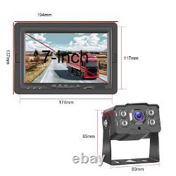 12V-24V Digital Display 7Monitor Car Truck Rear View Backup Reverse Camera Set