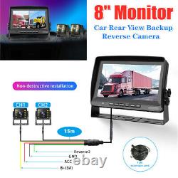 12V-24V Digital HD Screen 8 Monitor Car Rear View Backup Reverse Video Camera