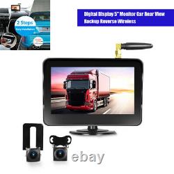 12V Digital Display 5 Monitor Car RV Rear View Backup Reverse Wireless Camera