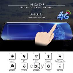 12 Touch Screen backup camera car rear view mirror Android 8.1 car dvr dash cam