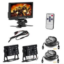 24V Digital Display 7Monitor Car Truck Rear View Backup Reverse Camera Kit