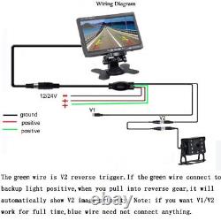 24V Digital Display 7Monitor Car Truck Rear View Backup Reverse Camera Kit