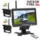 2 X Wireless 7 Monitor Rear View Backup Camera Night Vision Kit RV Truck Bus