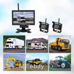 2 X Wireless 7 Monitor Rear View Backup Camera Night Vision Kit RV Truck Bus