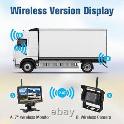 2 X Wireless 7 Monitor Rear View Backup Camera Night Vision Kit RV Truck Bus