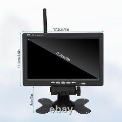 2 X Wireless 7 Monitor Rear View Backup Camera Night Vision Kit RV Truck Bus