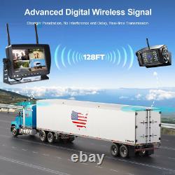 2x Digital Wireless Backup Camera 7 Monitor Rear View DVR 12-24V For Caravan RV