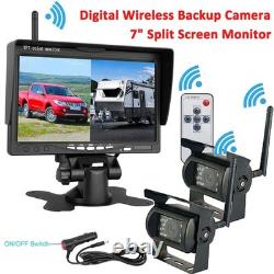 2x Digital Wireless Rear View Backup Camera 7 Monitor for Caravan Trailer Truck