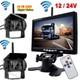 2x Wireless IR Rear View Vehicle Backup Camera +7 HD LCD Monitor for Bus Truck