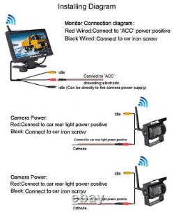 2x Wireless IR Rear View Vehicle Backup Camera +7 HD LCD Monitor for Bus Truck