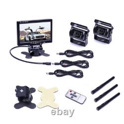 2x Wireless IR Rear View Vehicle Backup Camera +7 HD LCD Monitor for Bus Truck