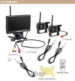 2x Wireless Truck Caravan Rear View Backup Camera System with 7 Car HD Monitor