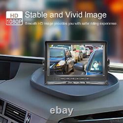 360 View Backup Rear Side View Camera 7'' Quad View DVR Record Monitor USB MP5
