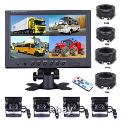 3 X 9 Quad Split Monitor Screen Rear View Backup Camera System For Bus Truck RV