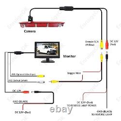 3rd Brake Light Rear View Backup Camera Kit for Volkswagen VW T6 & 5'' Monitor