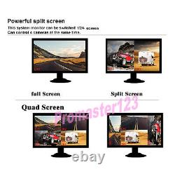 4CH 9 IPS DVR Monitor System 4x HD 1080P RV Truck Rear View Backup Camera Kit