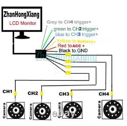 4CH 9 IPS DVR Monitor System 4x HD 1080P RV Truck Rear View Backup Camera Kit