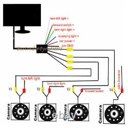 4CH 9 Monitor Bus Truck Tractor Backup Reverse System + 4x Rear View Camera Kit