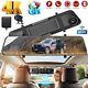 4K 12 Dash Cam Mirror GPS WiFi Voice Control Car Rear View Backup Dual Camera