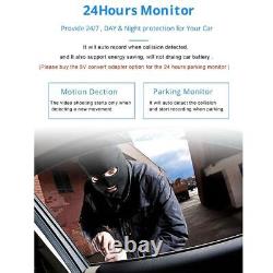 4K 12 Dash Cam Mirror GPS WiFi Voice Control Car Rear View Backup Dual Camera