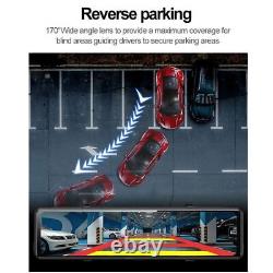 4K 12 Dash Cam Mirror GPS WiFi Voice Control Car Rear View Backup Dual Camera