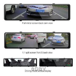 4K 12 Dual Dash Cam Car Rear View Mirror GPS Camera WIFI Video Recorder Night