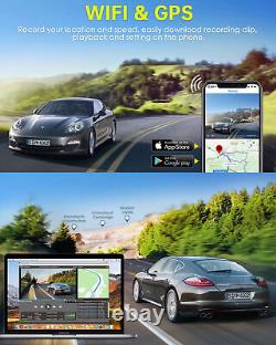 4K 12 Dual Dash Cam Car Rear View Mirror GPS Camera WIFI Video Recorder Night