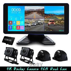 4K RV Backup Camera System 10.36 Monitor for Truck Rear Side View DVR Recording