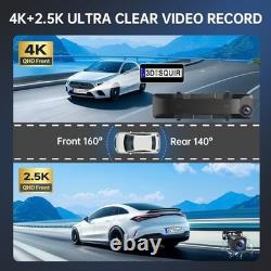 4K Rear View Mirror Camera, 12'' Mirror Dash Cam, 4K/2.5K Backup Camera Black