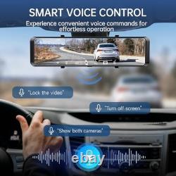 4K Rear View Mirror Camera, 12'' Mirror Dash Cam, 4K/2.5K Backup Camera Black