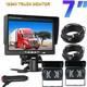 4PIN Dual Rear View Backup Camera 7 LCD Monitor Kit for Truck Caravan Bus RVs
