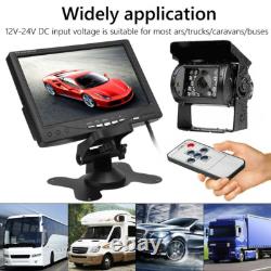 4PIN Dual Rear View Backup Camera 7 LCD Monitor Kit for Truck Caravan Bus RVs