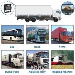 4PIN Dual Rear View Backup Camera 7 LCD Monitor Kit for Truck Caravan Bus RVs