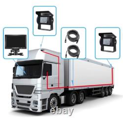 4PIN Dual Rear View Backup Camera 7 LCD Monitor Kit for Truck Caravan Bus RVs