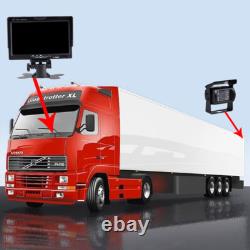4PIN Dual Rear View Backup Camera 7 LCD Monitor Kit for Truck Caravan Bus RVs