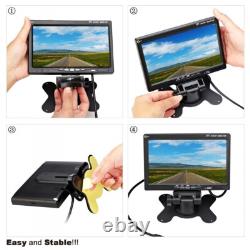 4PIN Dual Rear View Backup Camera 7 LCD Monitor Kit for Truck Caravan Bus RVs